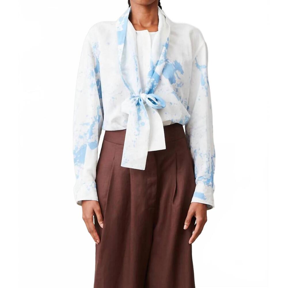 NEW CARON CALLAHAN candice shirt in blue tumble dye